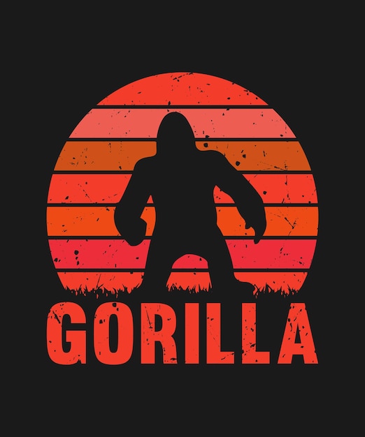 gorilla vintage vector t shirt design