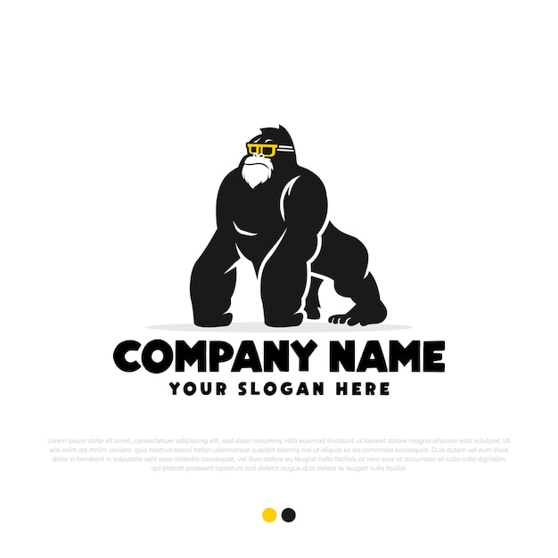 gorilla with glass logo design premium vector