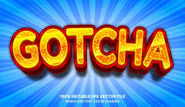 Gotcha 3d editable text style effect