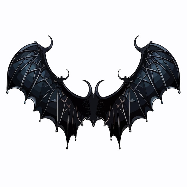 Vector gothic bat wings clipart isolated on white background