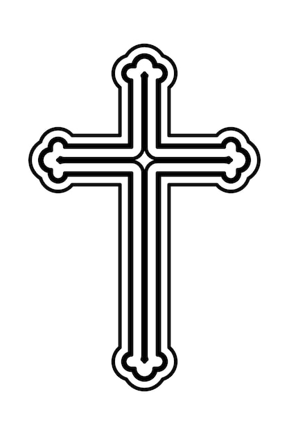 Gothic Christian cross icon symbol Flat vector illustration