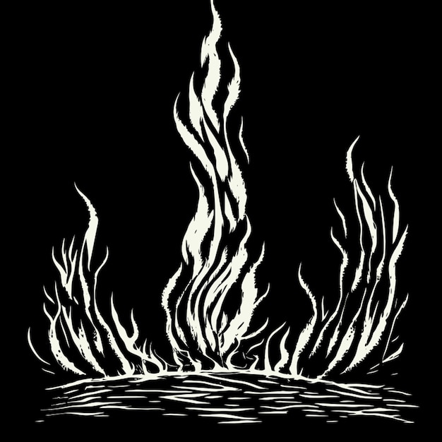 gothic fire flames vector illustration engraving