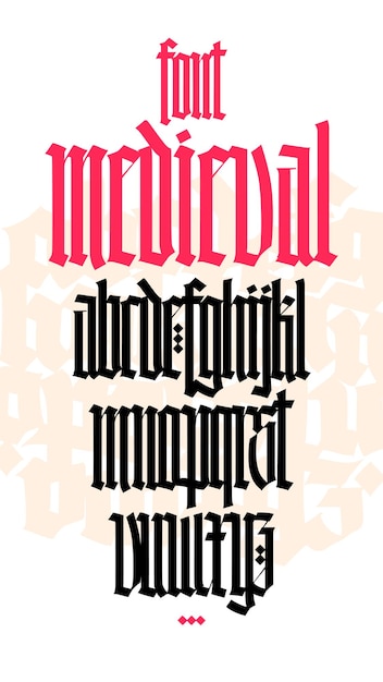 Gothic font from Latin letters Symbols for monogram and design