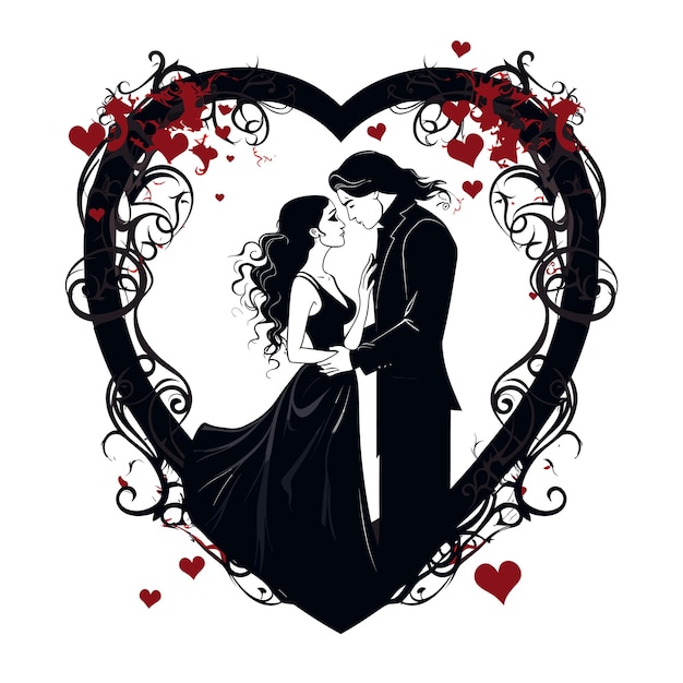 Gothic Love Vector Art Illustration