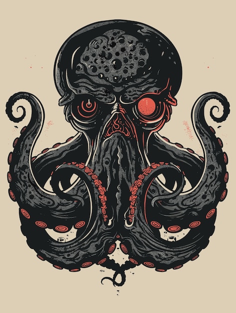 Gothic octopus Vector illustration for tattoo or tshirt design