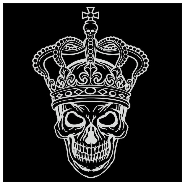 Gothic sign with skull and crown, grunge vintage design t shirts