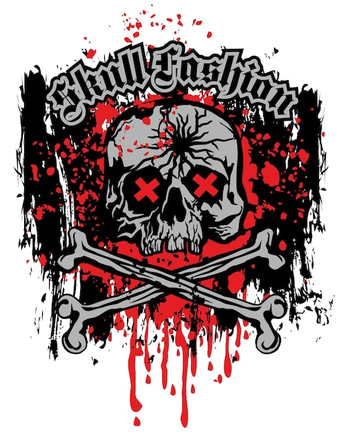 Gothic sign with skull, grunge vintage design t shirts