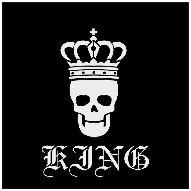 Gothic sign with skull with crown, grunge vintage design t shirts