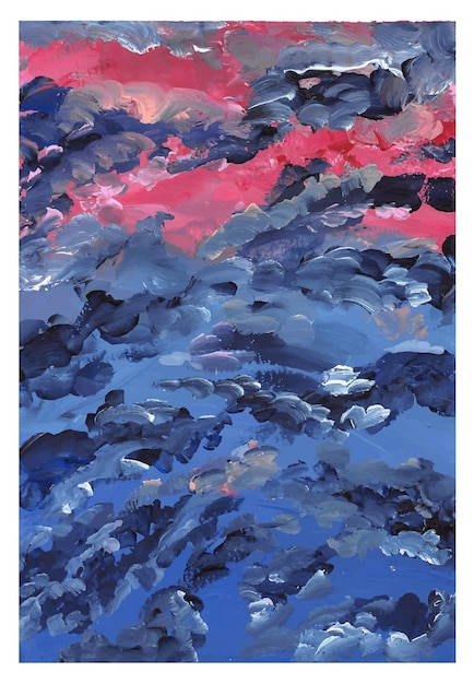 Gouache dramatic sky background