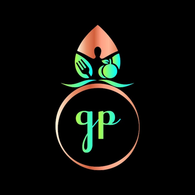 GP Monogram design Abstract Isolated restaurant, food, fitness vector template