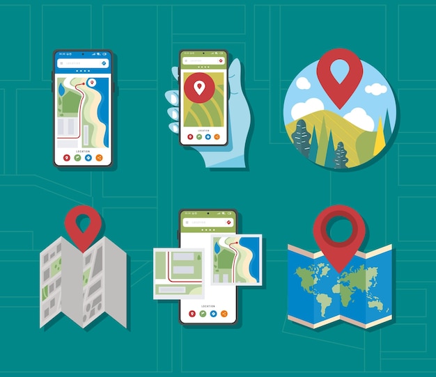 Gps app service icons