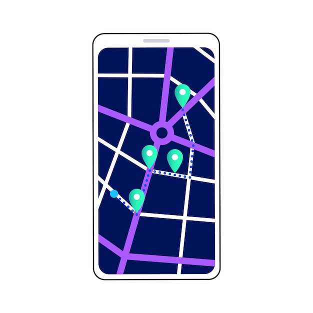 Vector gps navigation in smartphone