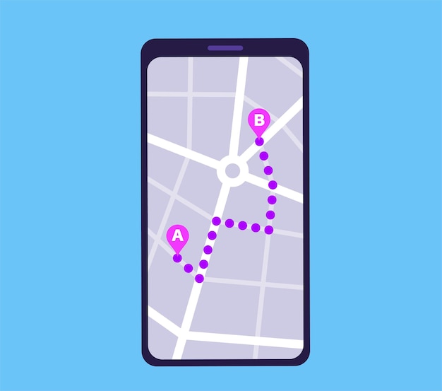 Vector gps navigation in smartphone