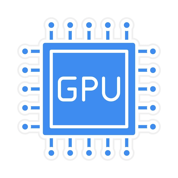 Vector gpu icon vector image can be used for computer science