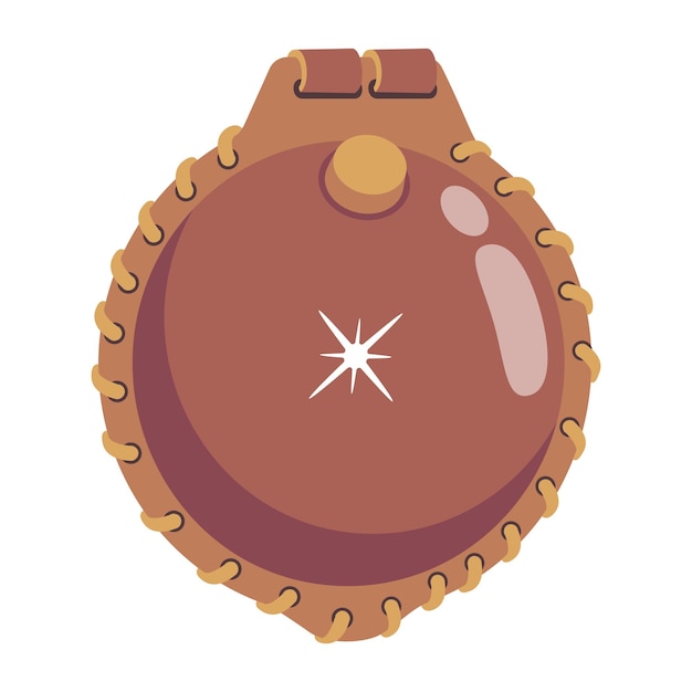 Grab a flat icon of leather canteen