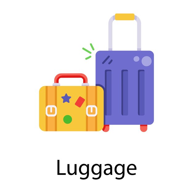 Grab a flat icon of luggage