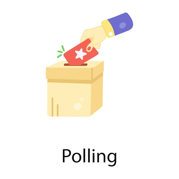 Vector grab a flat icon of polling