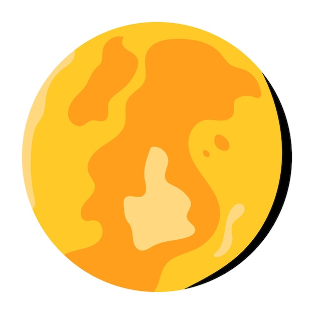 Grab a flat illustration of yellow moon