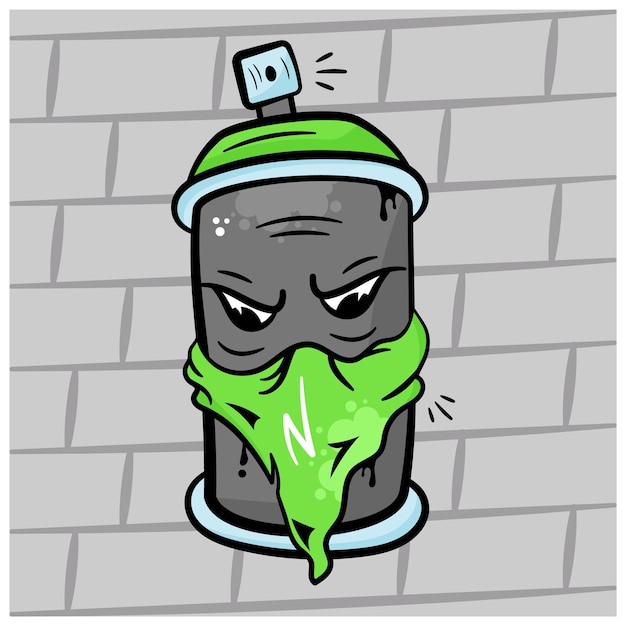 Grab this hand vector of aerosol spray in graffiti art style ready for premium use