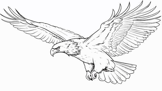 Vector graceful eagle in flight isolated vector illustration