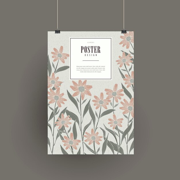 Vector graceful floral poster design