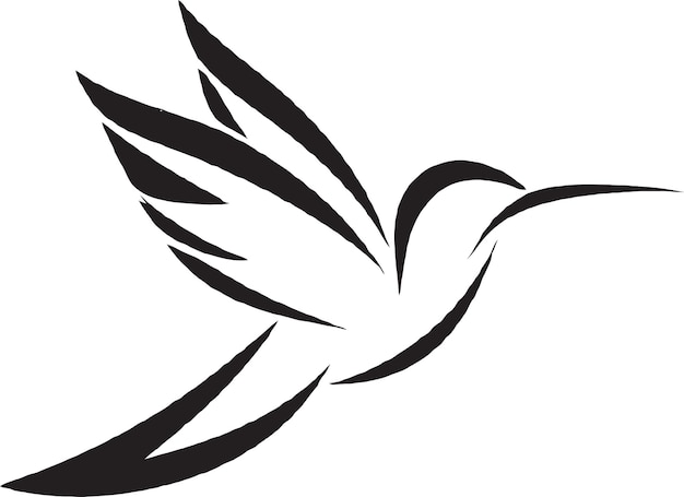 Graceful Hummingbird Bird Vector Icon for Nature Themed Designs