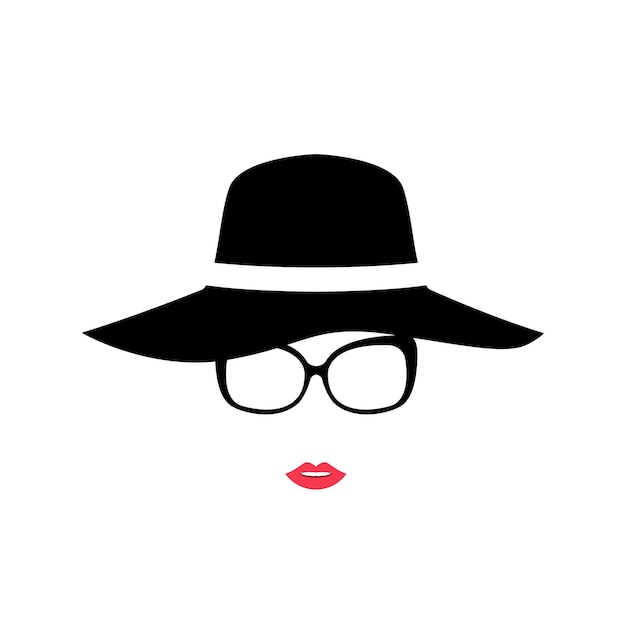 Graceful lady in hat and glasses