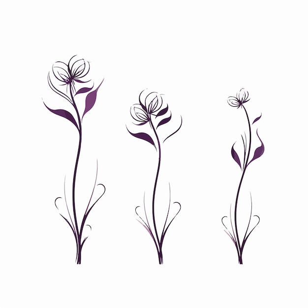 Graceful lilac illustration rendered in vector