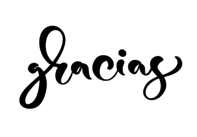 Gracias Vector text in Spanish Thank you Lettering calligraphy vector illustration Element for flyer