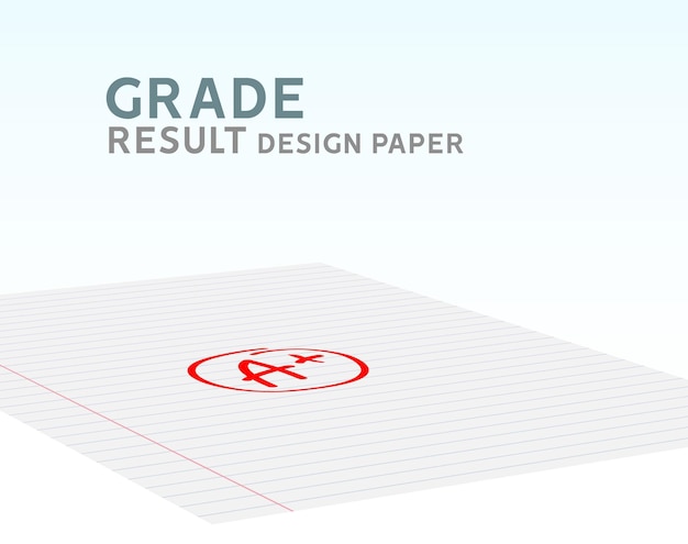 Vector grade result a plus. hand drawn vector grade a plus in red circle. test exam mark report.