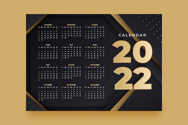 Gradient 2022 calendar template