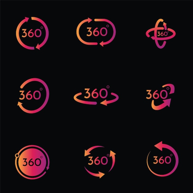 Gradient 360 Technology Icons Set