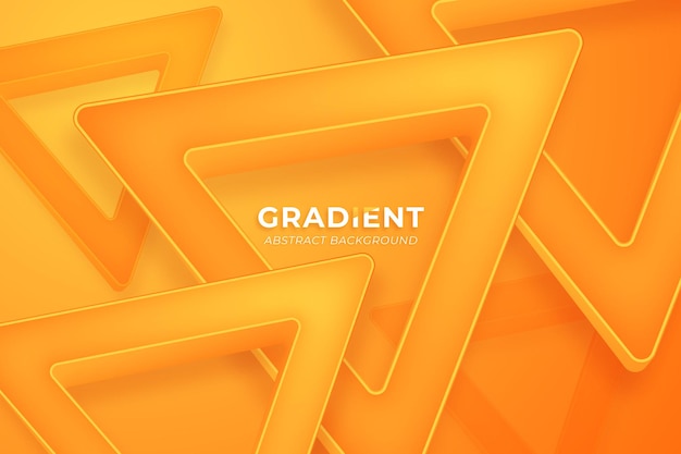 Vector gradient 3d abstract background with triangle shape  orange color