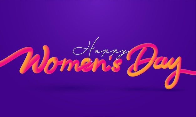 Gradient 3d Blend Women's Day Font On Purple Background.