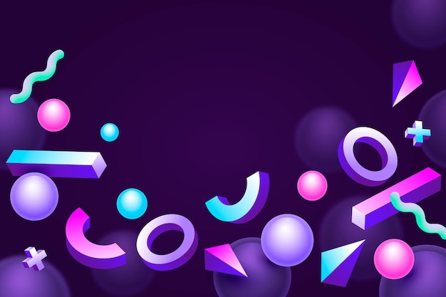 Gradient 3d geometric background