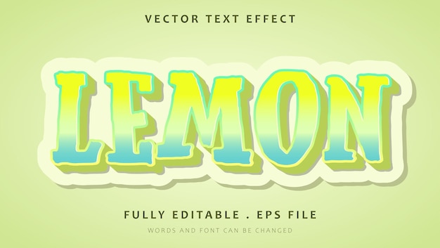 Gradient 3d Word Lemon Editable Text Effect Design