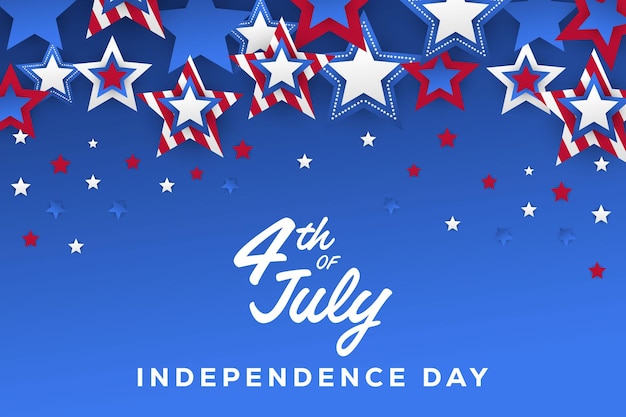 Gradient 4th of july celebration background illustration with stars