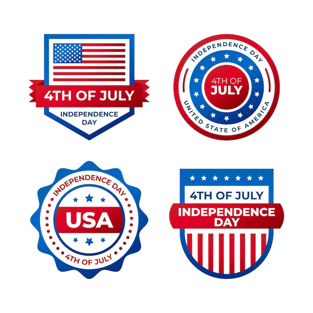 Gradient 4th of july - independence day badge collection