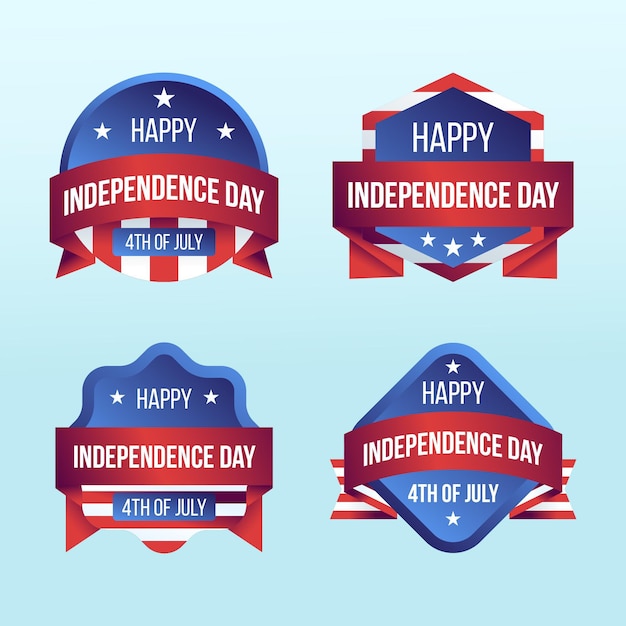 Gradient 4th of july - independence day label collection