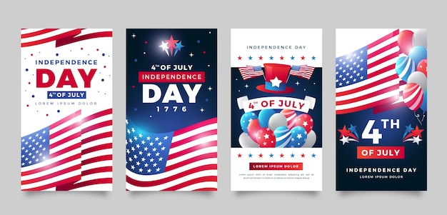 Gradient 4th of july instagram stories collection