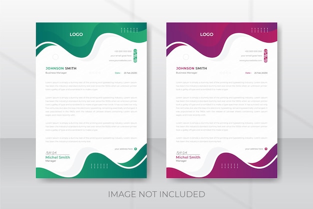 Gradient a4 corporate letterhead template