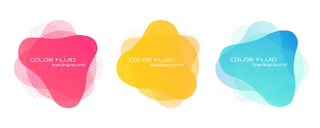 Gradient abstract banners. Liquid fluid elements. 