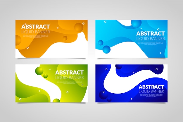 Gradient Abstract Fluid Shape Banner Collection