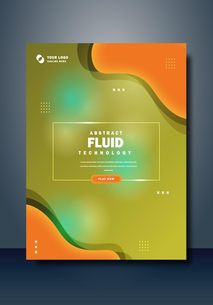 Gradient abstract fluid technology twitch poster design