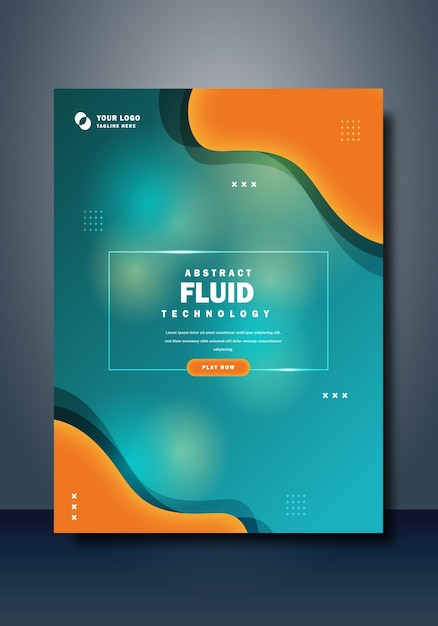 Gradient abstract fluid technology twitch poster design