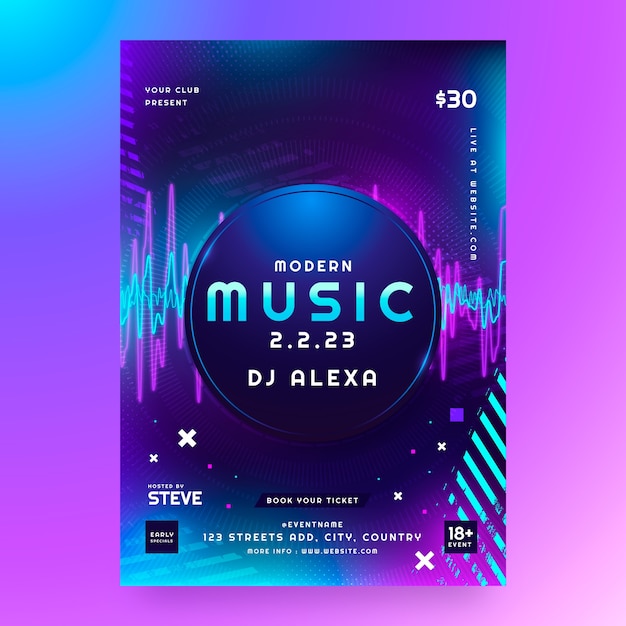 Gradient abstract flyer design