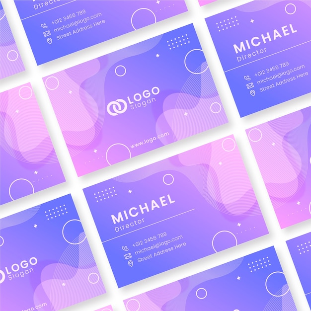 Gradient abstract horizontal business card template