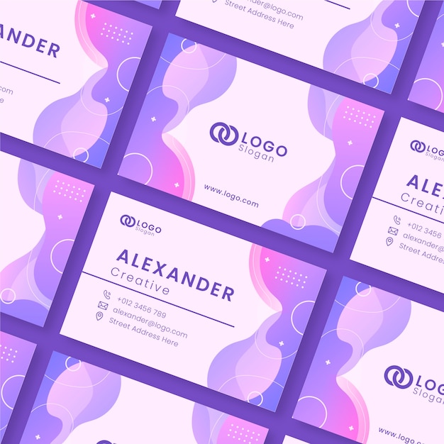 Gradient abstract horizontal business card template