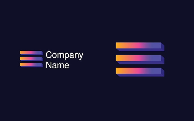 Gradient Abstract logo template on dark background. Abstract Logomark, symbol, icon, identity, sign.