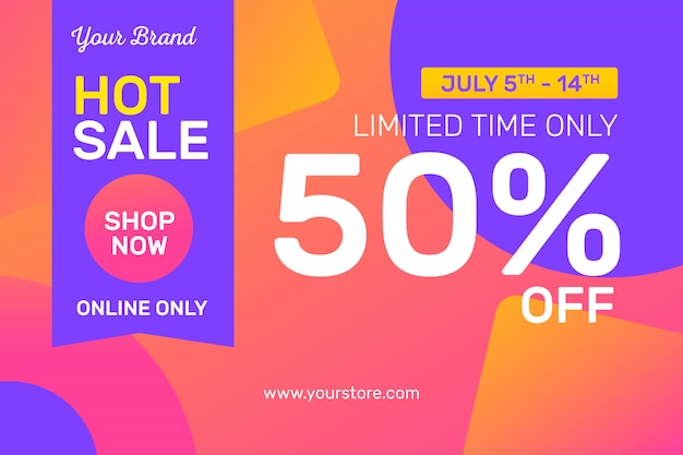 Gradient Abstract Online Sale banner template